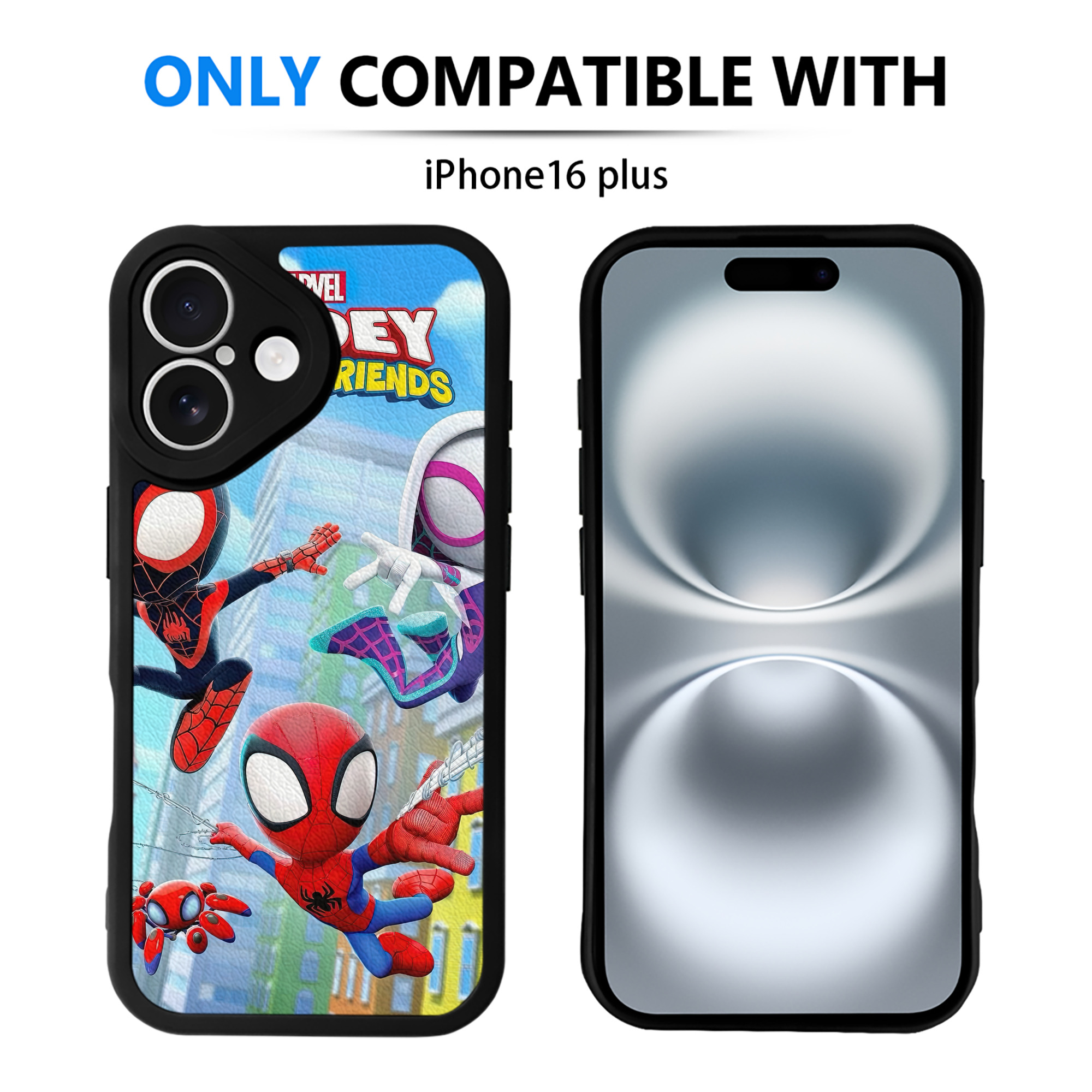 （画像用） Spider Man スパイダーマン 【iPhone 16シリーズ対応】シリコンスマホケース（レザー調） 材質：シリコン